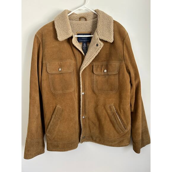 Vintage American Eagle Suede Leather Sherpa Jacket - Small - Picture 3 of 11